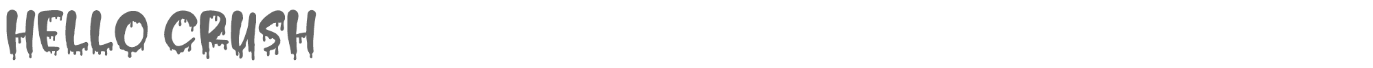 Sample characters Hello Crush Font